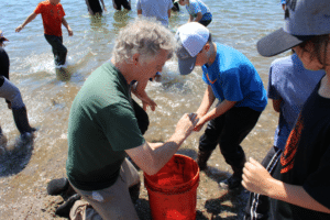 Scott Seining with children